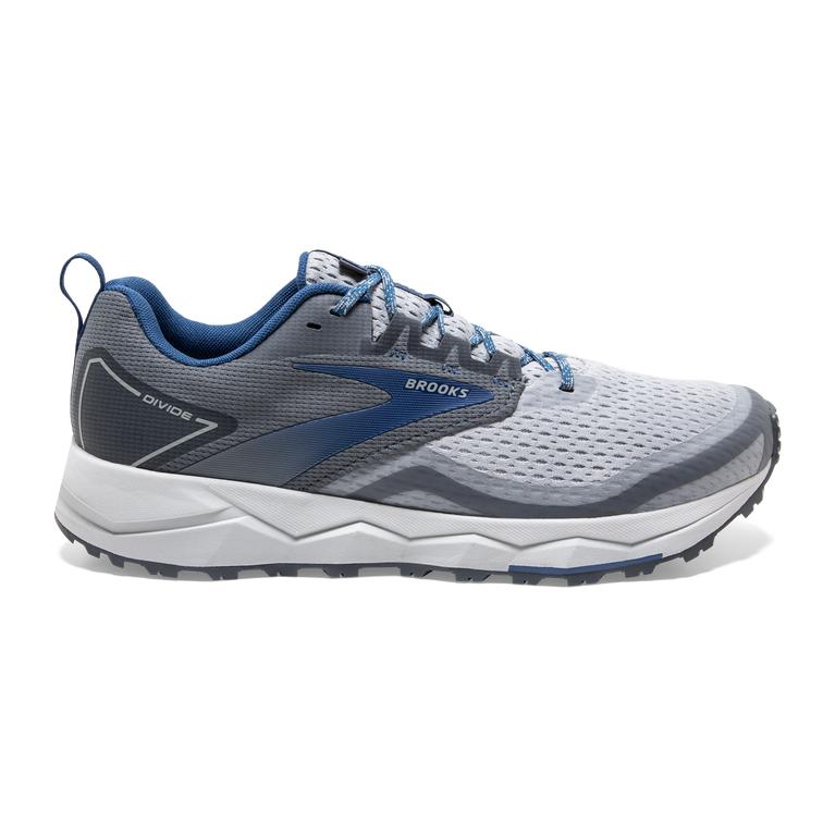 Brooks DIVIDE 2 Outdoor Trail Running Shoes Mens Outlet - Quarry/Grey/Dark Blue (QJN287561)